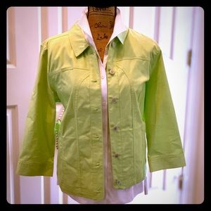 Christopher Banks apple green jeans style jacket